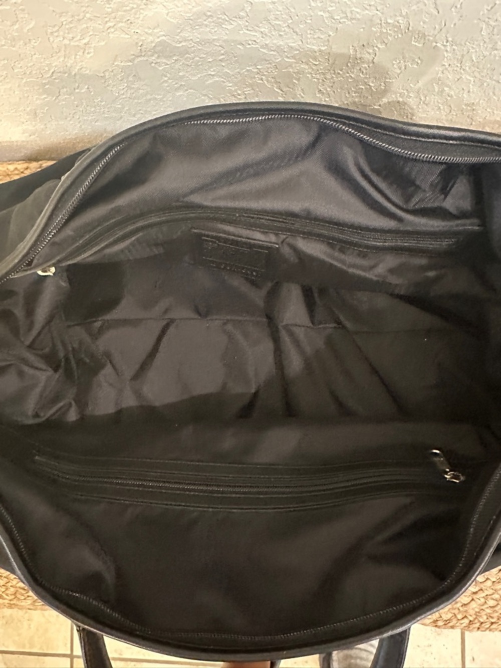 Vintage Coach Travel Collection Black Nylon & Leather Weekender Duffel Bag 5497 - Picture 5 of 9